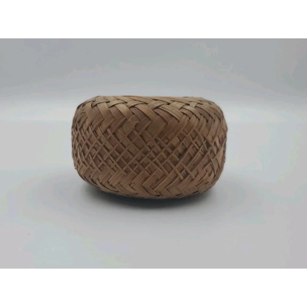 Handwoven Mini Basket Bowl Wicker Reed Rustic Primitive Cottage Decor Lined